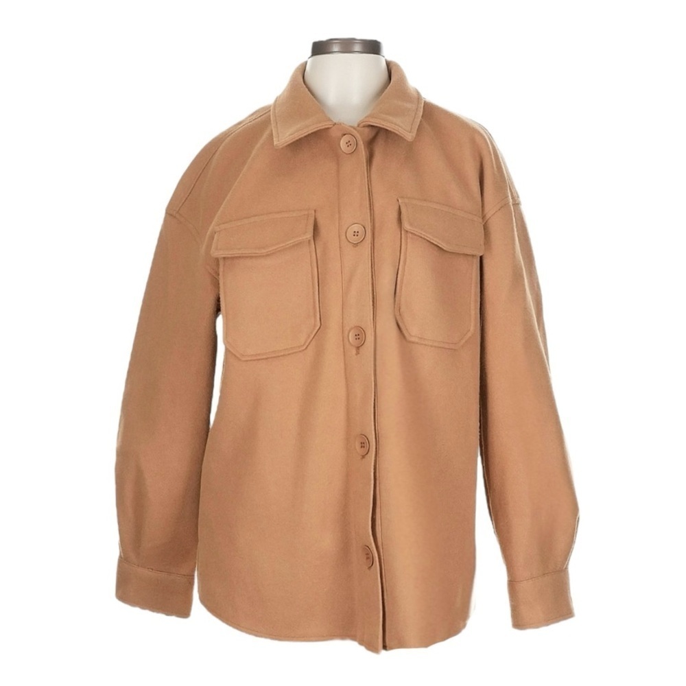 Avec Les Filles Camel Oversized Shacket Jacket Small NWOT Nordstrom Trendy Coat
